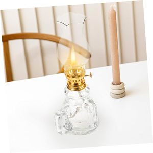Đèn dầu hỏa thủy tinh sang trọng cổ điển, thân đèn bằng kim loại chắc chắn, đèn dầu trang trí nhà cửa phong cách, vật trang trí trung tâm cho lễ Phục Sinh và các dịp khác - Product Image 6