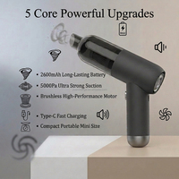 Aspirateur de voiture sans fil portable 5000Pa, 2600mAh, recharge Type-C, pour le nettoyage des vitrines de figurines et modèles