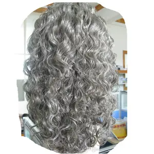 Unverarbeitetes menschliches Haar kurze graue und graue Perücken Salz-und Pfeffer haar perücke natürliches Highlight Nagel haut ausgerichtetes graues silbernes Haar