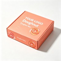 Cajas de Papel para Donuts con Logotipo Personalizado, Material Reciclable, Venta al por Mayor, Empaque Reciclable para Galletas, Caja para Llevar Donuts para Tiendas