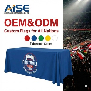 Nappe personnalisée avec logo imprimé, anti-plis, résistante aux taches, ourlet double-cousu, lavable en machine, 6ft 8ft, coupe ample, en polyester - Product Image 1