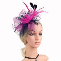 Serre-têtes de haute qualité avec plumes, fascinateurs de beauté, pinces banane, filets à cheveux en maille fleurie, serre-têtes tendance pour femmes et jeunes filles