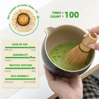 Ensemble de fouets à Matcha noir, ensemble de 7 pièces à Matcha, kit de Matcha pour la cérémonie, ensemble de fouet à thé Matcha avec bol, Chawan