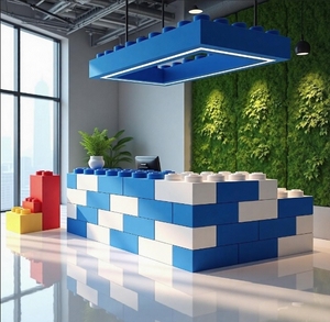 COBLOCKS personalizado ABS pared de partición Modular + Escritorio de recepción juego de oficina bloques Jumbo para tiendas, escuelas, talleres - Product Image 3