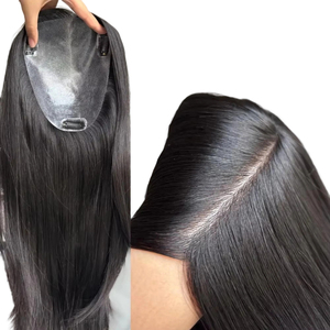 Topper per <span class=keywords><strong>capelli</strong></span> da <span class=keywords><strong>donna</strong></span> super sottile da 18 pollici con base in PU iniettato, 13x17 cm, in pelle sottile, <span class=keywords><strong>capelli</strong></span> europei, durevole, il più realistico per la perdita di <span class=keywords><strong>capelli</strong></span> - Product Image 1