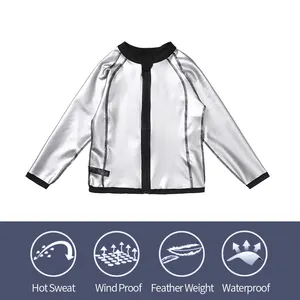 Hot Sweat Body Shaper para mujer Sauna Suit Long Sve Zipper Workout Top con chaqueta Cintura Trainer Shirt All in One