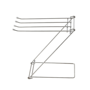 Ripai Foldable Stainless Steel Towel <b>Rack</b> 2 Bars Kitchen Sink Countertop Storage Bathroom Towel <b>Drying</b> <b>Rack</b> - Product Image 2