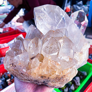 Trắng thạch anh cluste nguyên tinh thể bán buôn số lượng lớn rõ ràng tinh thể thạch anh cụm bán buôn lớn rõ ràng thạch anh Cụm - Product Image 6