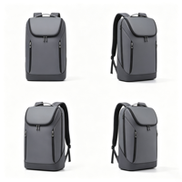 Sac à dos pour ordinateur portable de 15,6 pouces résistant à l'eau avec panneau solaire USB et sangle détachable, sac à dos de voyage d'affaires