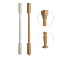 Balustres et colonnes d'escalier modernes en bois de peuplier de haute qualité, pièces personnalisables, finition écologique, pour balcon et villa
