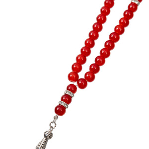 Nouveau design 2022 – Perles de prière musulmanes Tesbih/Tasbeeh en agate naturelle et verre (33 perles) - Product Image 6