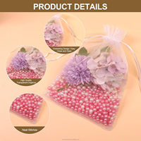 Pochette cadeau en organza avec cordon de serrage, personnalisable avec logo, toutes couleurs, tailles variées (7x9cm, 9x12cm, 10x15cm, 13x18cm, 16x22cm, 20x30cm), idéale pour bijoux et emballages en maille.