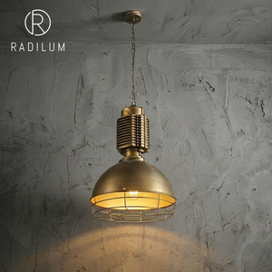 Industrial Pendant <b>Light</b> Iron Vintage Steampunk Retro <b>LED</b> Middle Cafe Bar Restaurant Dining Room Factory Direct <b>Wire</b> Brass - Product Image 1