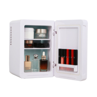 Mini-réfrigérateur de voiture 6L compact à semi-conducteurs, refroidisseur de soins de la peau, alimentation AC/DC pour chambre et bureau, blanc