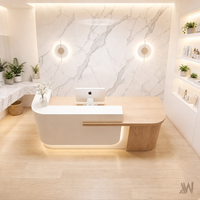 Ensemble complet de comptoirs de réception haut de gamme en MDF pour magasins de vêtements, salons de beauté, bars et centres de bien-être