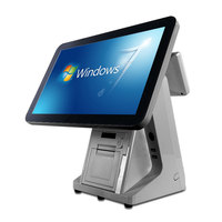 Promo Panas Sistem POS All-In-One 15.6 Inci 16:9 untuk Bisnis Kafe/Bar USB/VGA Printer Kasir Restoran 80mm Terintegrasi