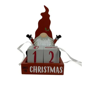 Como cuenta regresiva Prólogo Calendario Número Fecha Bloque de madera Plan de escritorio Decoración Decoraciones navideñas - Product Image 6