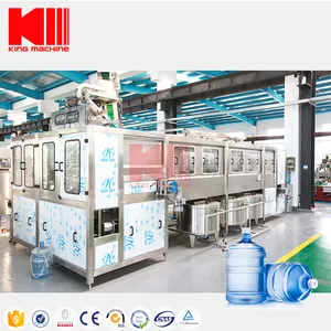 Rotary style Gallon Bottle Liquid Filling Capping And Double Side Labeling Machine Line