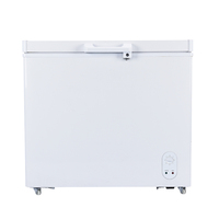 Congélateur coffre solaire 208L à porte unique, ouverture par le haut, DC 12/24V, alimentation batterie/électrique, éclairage LED, usage commercial/hôtelier, économe en énergie