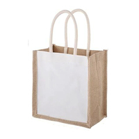 Sacs en jute personnalisés de couleur blanche, petits, pour cadeaux, shopping quotidien, style personnalisé, en jute recyclée naturelle, avec logo personnalisé