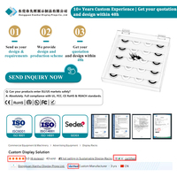 Support de présentation de cils en acrylique XH OEM pour comptoir de magasin de maquillage avec couvercle anti-poussière, conception gratuite