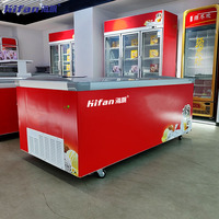 Congélateur commercial robuste avec ventilateur et refroidissement par air pour le stockage de crèmes glacées, construction en métal et verre