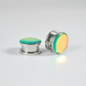 الفولاذ الجراحي الأخضر فلاش فيلم لامع جوهرة مقاييس سد نفق المتوسع أقراط جميلة ثقب الأذن 6-25 - Product Image 5