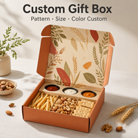 Boîtes pliables personnalisées pour aliments avec impression de feuilles d'automne, boîtes cadeaux à compartiments divisés, logo personnalisé pour emballages gastronomiques