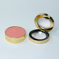 Boîte à maquillage magnétique ronde vide de 6 g, boîte cosmétique de luxe en cuir texturé rose pour fard à joues, fard à paupières et poudre, emballage personnalisé