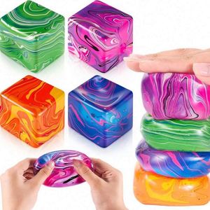 Juguetes Blandos Antiestrés con Diseño de Mármol Estilo Needoh, Cubo de Plástico de Ascenso Lento, Diseño Creativo, Promocionales, para Aliviar el Estrés y la Ansiedad Juvenil - Product Image 1
