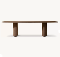 Table à manger rectangulaire solide RH Byron, design géométrique postmoderne, fabrication artisanale, mobilier écologique pour 8 personnes