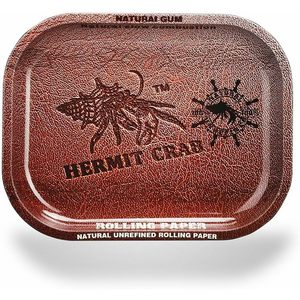 Bandeja de Almacenamiento Premium Hermit Crab de Metal Marrón con Diseño de Grano de Cuero, 7x5.5 Pulgadas - Product Image 1