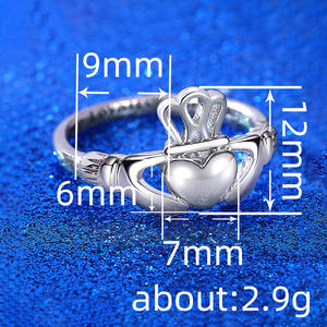 Bague de fiançailles en forme de cœur T0036 pour unisexe, alliance simple, bijoux d'amour, d'attachement et d'amitié, bagues tendance - Product Image 4
