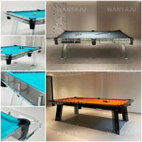 Table de billard en verre cristal standard de qualité commerciale, personnalisable pour la maison et la villa, table de billard moderne de luxe transparente, vente en gros d'usine