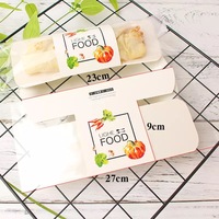 Boîtes d'emballage personnalisées en carton compostable pour baguettes, aliments chauds, tortillas, sandwichs, burritos, rouleaux, avec fenêtre en PLA