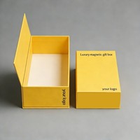 Boîte en papier personnalisée de luxe, jaune, magnétique, recyclable, solide, pour perruques, cosmétiques, huiles essentielles, accessoires, crème pour le visage