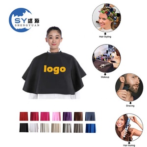 Mantella Corta da <span class=keywords><strong>Barbiere</strong></span> Personalizzabile Regolabile Impermeabile in Poliestere per Salone, Taglio Capelli, Trucco, per Donne e Uomini, Taglio <span class=keywords><strong>Barba</strong></span> - Product Image 1