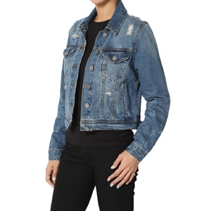 Hot Collection Design personnalisé Logo vêtements d'extérieur de haute qualité veste en jean Denim décontracté plaine vestes pour femmes fabricant de vêtements - Product Image 5