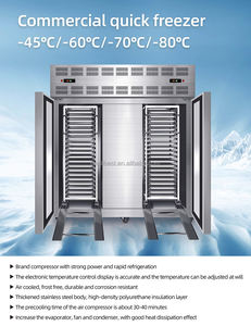 Congelador vertical con ruedas de 1400L, de acero inoxidable, congelador profundo con ruedas, congelación rápida para alimentos y bebidas - Product Image 5