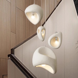 Lustre d'escalier de style Wabi-Sabi, lampe créative de villa japonaise pour chambre, séjour, duplex, loft, luminaire - Product Image 1