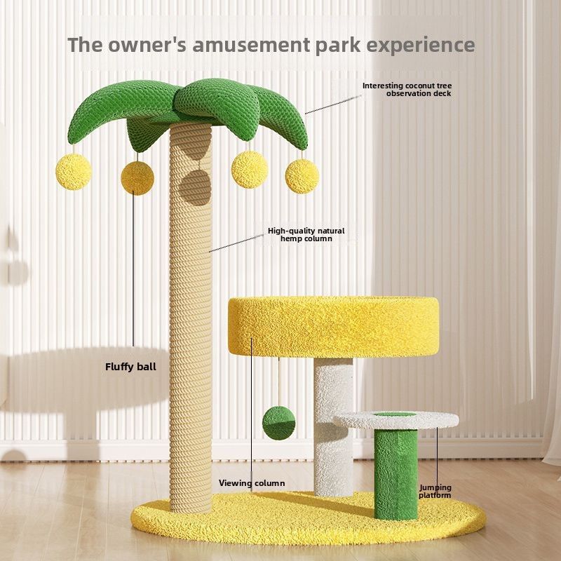 Coconut tree cat climbing frame