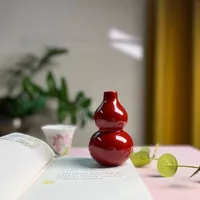 Ornements en céramique DIY modernes et contemporains, Vase de table Feng Shui en forme de gourde chinoise, fait main, cuite à haute température, ISO