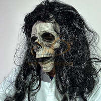 Masque de crâne de fantôme Animatronic réaliste pour la fête d'Halloween Masque en tissu métallique pour les centres commerciaux hantés intérieurs Aéroports Garderies