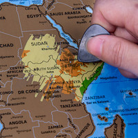 Póster de Mapa del Mundo para Rascar Personalizado, Material de Papel de Alta Calidad con Estilo Romántico para Adultos