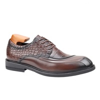 Chaussures en cuir décontractées à lacets, style britannique, imperméables, respirantes, antidérapantes, à semelle souple, imprimé animal, gaufrées, pour l'automne