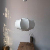 Lampe suspendue en tissu à pétales de fleurs Wabi Sabi, style Japandi, en soie artificielle, faite à la main