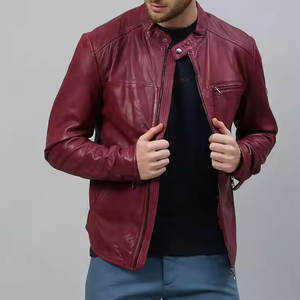 Chaqueta de cuero de lona de manga larga para hombre personalizada directa de fábrica estilo callejero recién llegado colección de invierno al por mayor - Product Image 4