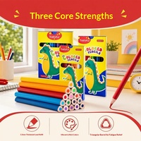 Ensemble de crayons de couleur Little Dinosaur Logo12Color, sans plomb et non toxiques pour les enfants, crayons de dessin professionnels pour l'école primaire