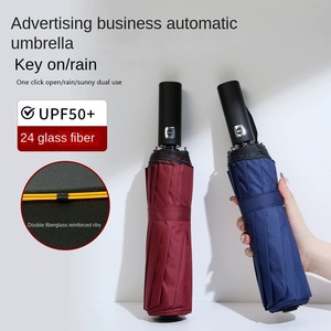 <span class=keywords><strong>Paraguas</strong></span> Plegable <span class=keywords><strong>de</strong></span> Tres Secciones con Apertura Automática Semiautomática <span class=keywords><strong>de</strong></span> 12 Piezas, con Logotipo Personalizado Impreso para Publicidad Empresarial Vidrio con Protección UV - Product Image 2
