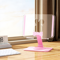 Support de tablette en acrylique QINGYUN ZJ-034 en forme de lapin mignon, rotatif à 360°, pliable, réglable, universel pour ordinateur portable et tablette, multicolore